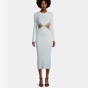 Crisscross Braid Reversible Ribbed Sweater Dress